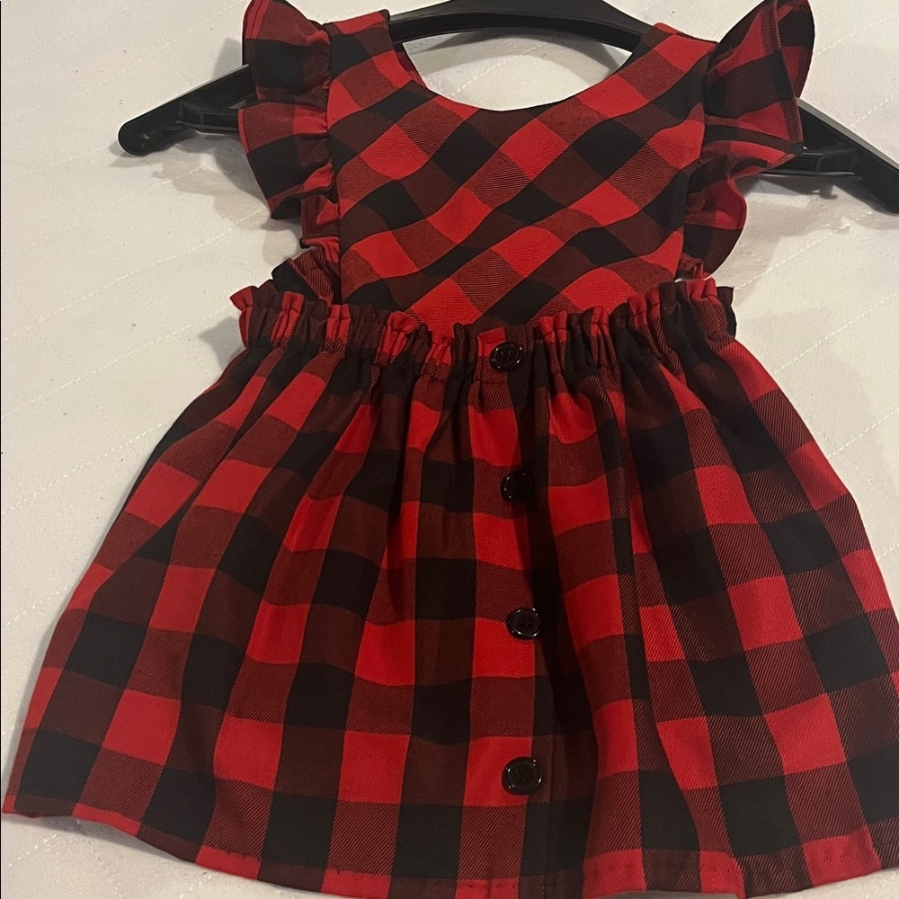 Bonnie Baby Red and Black Plaid Dress